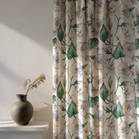 Soft daylight through a green ivy botanical curtain