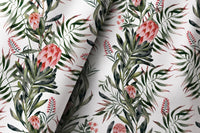 Green willow chinoiserie floral curtains styled with neutral decor