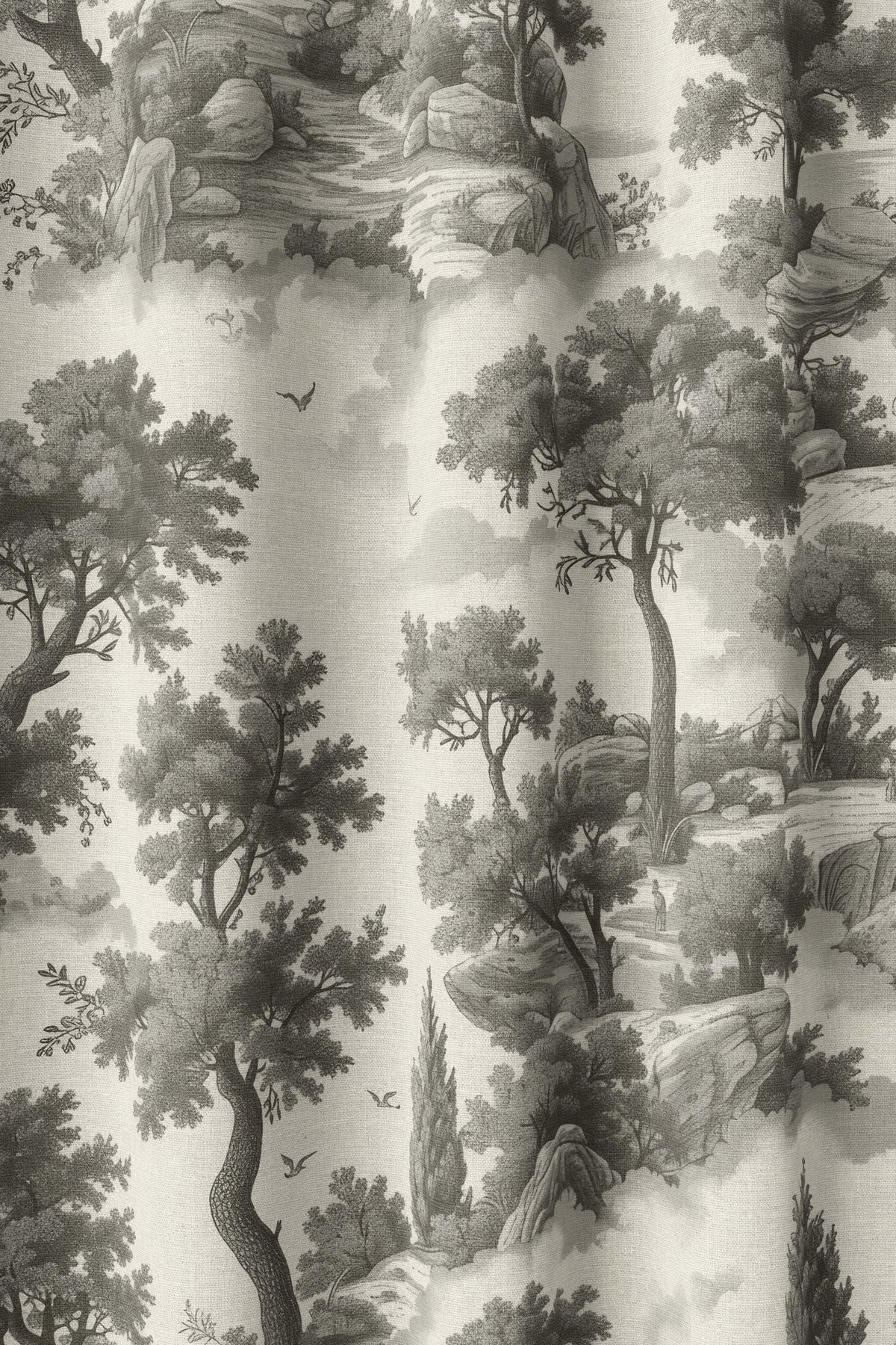 Flat view of the grey landscape toile print