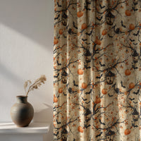 Soft daylight through a halloween haunted tree curtain