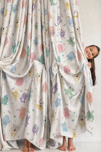 Little monsters kids curtains in a child's bedroom
