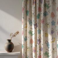Soft daylight through a little monsters kids curtain