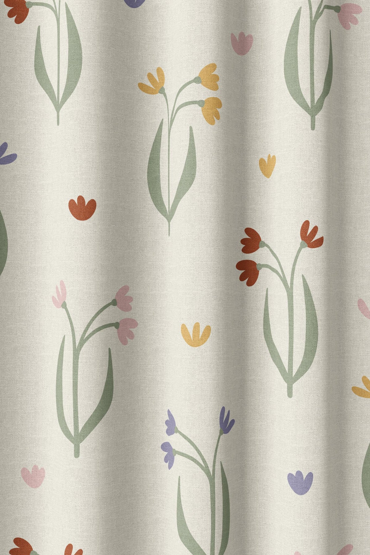 Flat view of the minimal tulip stem print