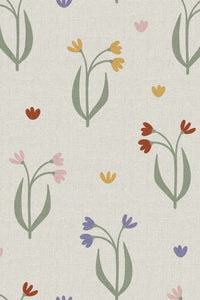 Close-up of the minimal tulip stem pattern repeat