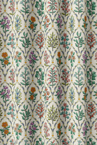 Flat view of the mughal flower block print print