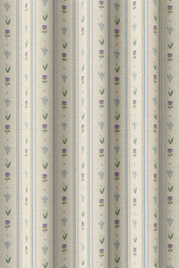Flat view of the pastel ditsy floral stripe print
