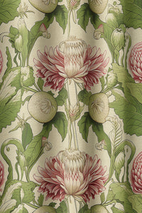 Flat view of the pink thistle arts and crafts print