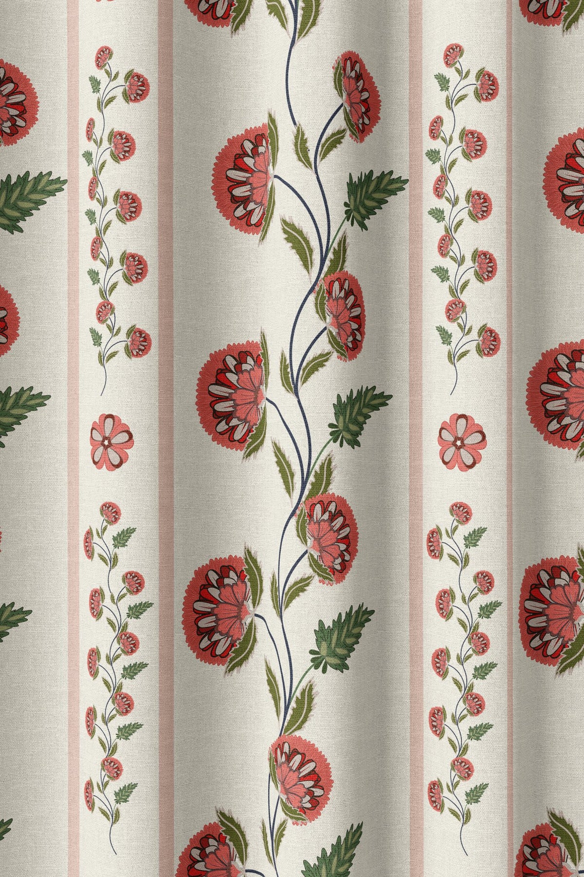 Flat view of the pomegranate vine stripe print