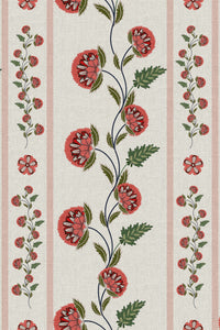 Close-up of the pomegranate vine stripe pattern repeat