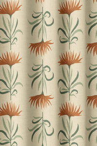 Flat view of the rust thistle and ribbon print