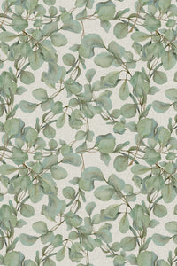 Close-up of the sage eucalyptus leaf pattern repeat