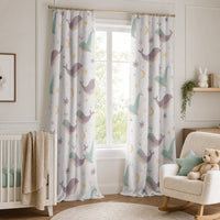 Whale nursery curtains in a child's bedroom