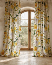 Close-up of the yellow daffodil print